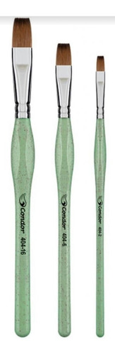 Conjunto Pincel Chato 404 Cabo Ergonomico Condor 3 Pçs