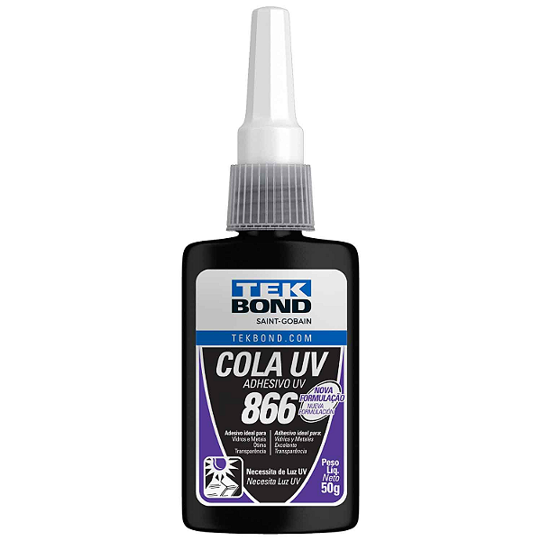 Adesivo Cola UV Ultra Violeta TEKBOND 866 - 50 gramas