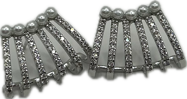 Brinco semijóia ear cuff cravejado Zirconia perola Banhado