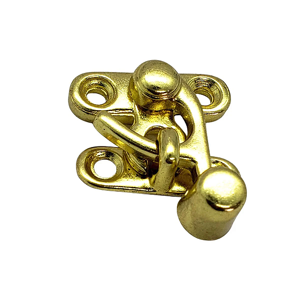 Fecho Anzol Dourado Caixa MDF Pq 3x2cm – 1 Fecho + 4 Paraf.