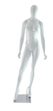 MANEQUIM DE FIBRA FEMININO FEMININO ROBERTA RETA BRANCO BRILHO