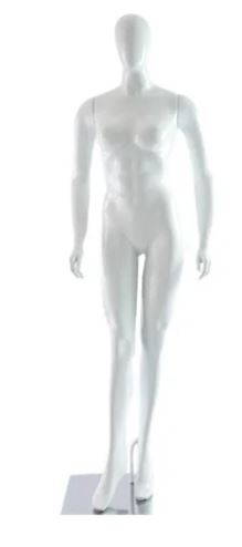 MANEQUIM DE FIBRA FEMININO CARIOCA RETA BRANCO BRILHO