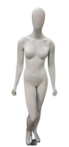 MANEQUIM DE FIBRA FEMININO EXPOR RETA BRANCO BRILHO