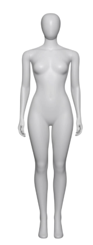 MANEQUIM DE PLÁSTICO FEMININO BRANCO CABEÇA DE OVO - SEM BASE