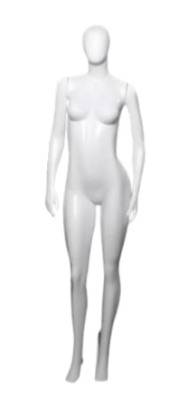 MANEQUIM DE PLÁSTICO FEMININO FITNESS BRANCO CABEÇA DE OVO - SEM BASE