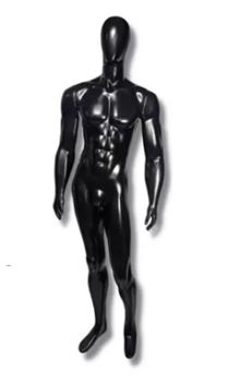 MANEQUIM DE PLÁSTICO MASCULINO BOMBADO PRETO - SEM BASE