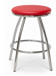 BANQUETA BAIXA MODERNA CROMADA - 0.50CM