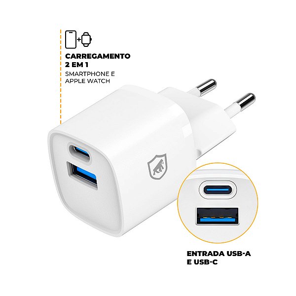 Carregador Turbo 2 em 1 Survivor - Wireless para Apple Watch - Gshield