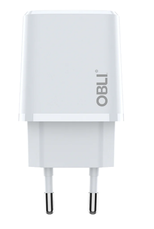 Fonte de Carregamento Obli 35W Tipo C + USB Branca (4 Anos de garantia)