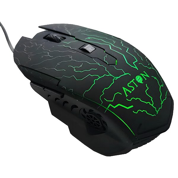 Mouse Gamer USB 2400 DPI Com 6 Botões E LED Aston AB-30