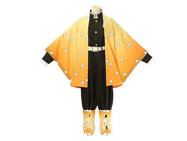 Cosplay Completo Zenitsu Agatsuma Kimetsu no Yaiba - Infantil