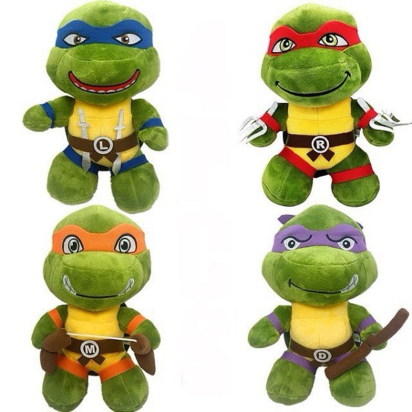 Pack 4 pelúcias Tartarugas Ninjas