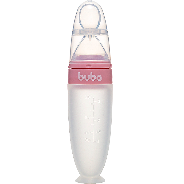 Colher Dosadora em Silicone com Ventosa - Rosa