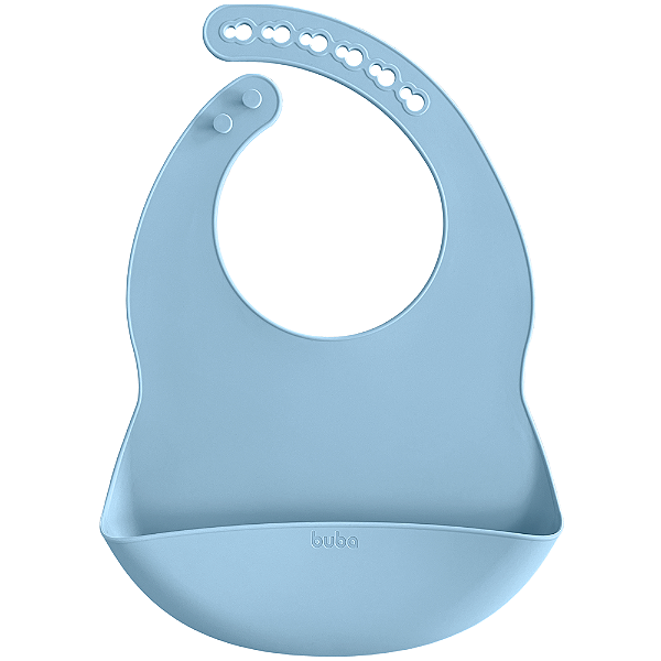 Babador em Silicone com Pega-Migalhas - Azul