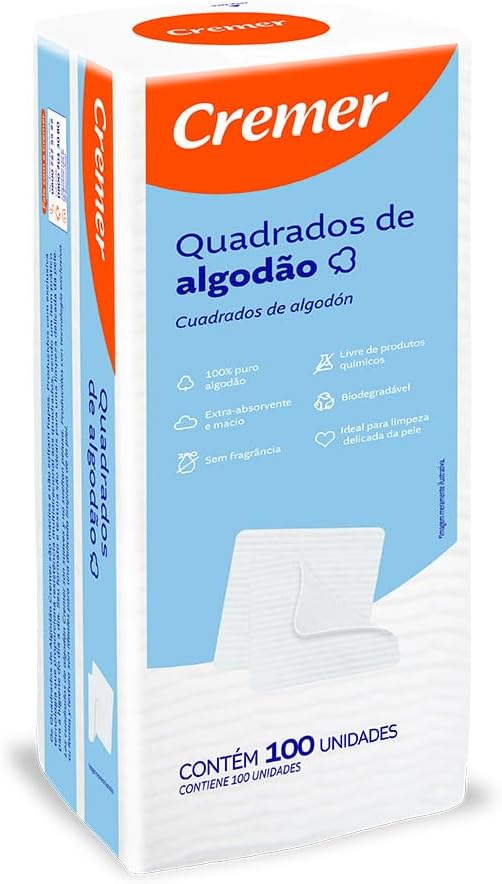 Algodao Quadrado com 100 unidades - Cremer