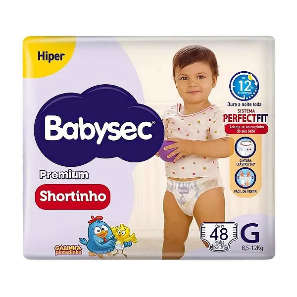Fralda G Babysec Shortinho Hiper com 48 unidades