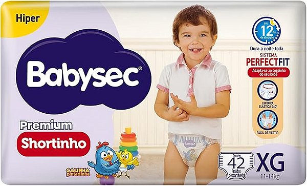 Fralda XG Babysec Shortinho Hiper com 42 unidades