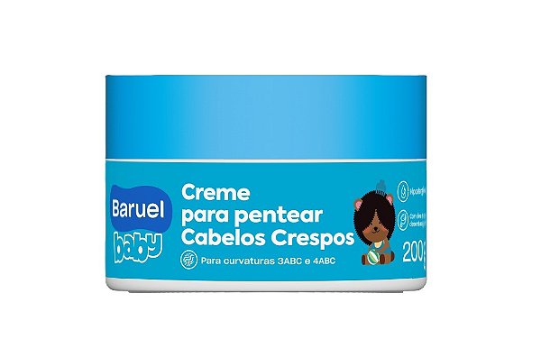 Creme para Pentear Cabelos Crespos, 200g - Baruel Baby