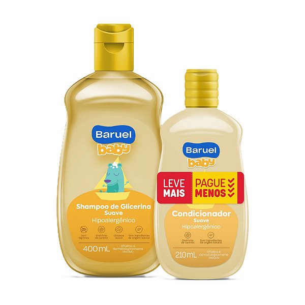 Kit Shampoo 400ml + Condicionador 210ml, Suave - Baruel Baby