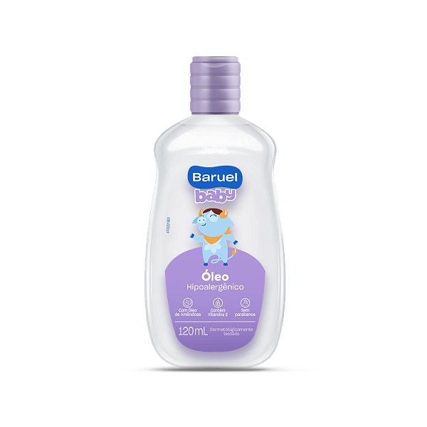 Óleo Hipoalergênio com Oleo de Amendoas, 120ml - Baruel Baby