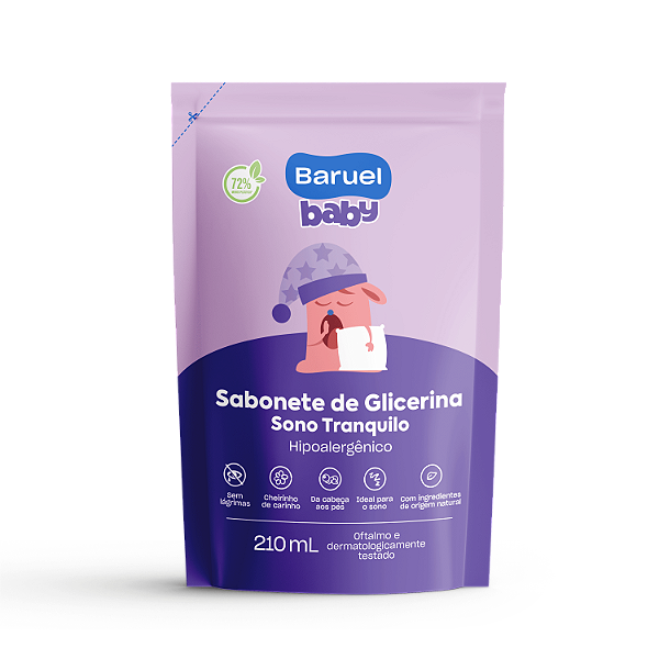 Refil Sabonete Liquido Sono Tranquilo, 210ml - Baruel Baby