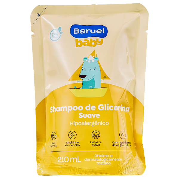 Refil Shampoo Suave, 210ml - Baruel Baby