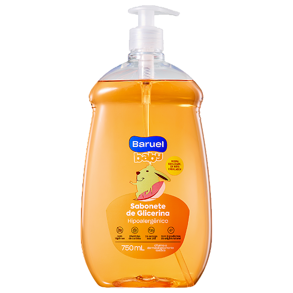 Sabonete Liquido Glicerina, 750ml - Baruel Baby