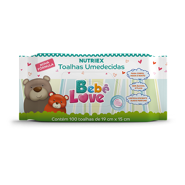 Toalha Umedecida com 100 unidades - Bebe Love