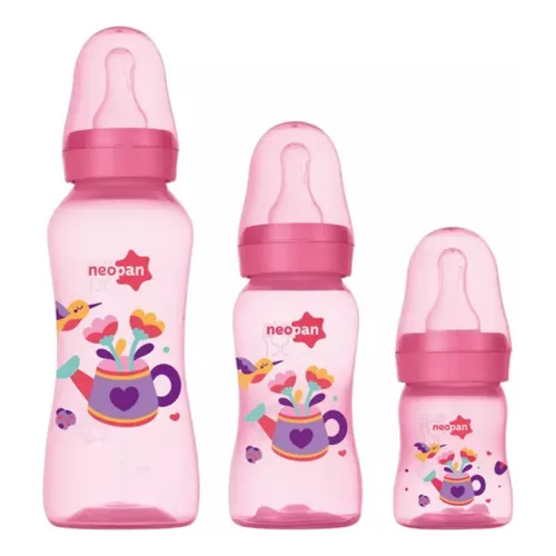 Kit Mamadeira Criativa, 70ml/140ml/250ml, Rosa - Neopan
