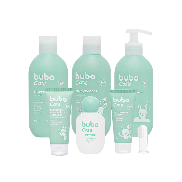 Kit Buba Care Completo 250ml - Kit Buba Care Completo – Banho, Cuidado e Proteção do Bebê (6 Itens)