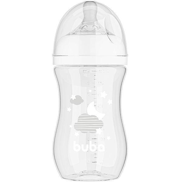 Mamadeira Easy Flow Nuvem Branca, 270ml, Anticolica - Buba