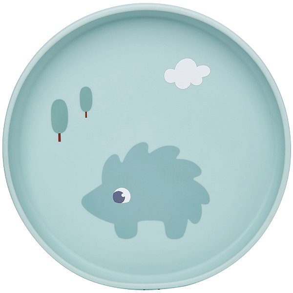 Pratinho em Silicone com Ventosa Verde, Cloudy - Buba