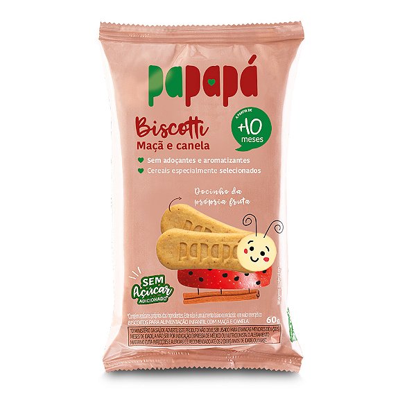 Biscoito Infantil Biscotti: Maçã e Canela, 60g - Papapá