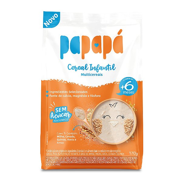 Cereal Infantil: Multicereais, Pouch, 170g - Papapá