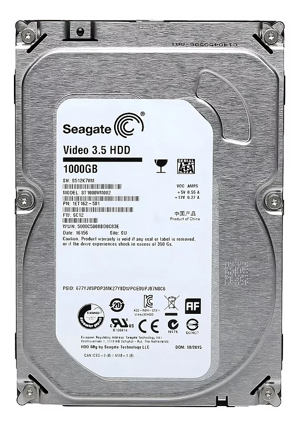 Disco Rígido Interno Seagate Video 1TB 3.5 HDD - ST1000VM002