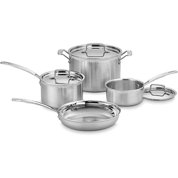 Panelas Cuisinart Aço Inox Multiclad Pro 7P  Mcp-7Np1