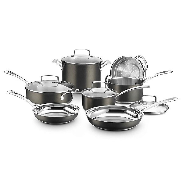 Conjunto Panelas Cuisinart Aço Inox Preto 11 Peças Bsc7-11