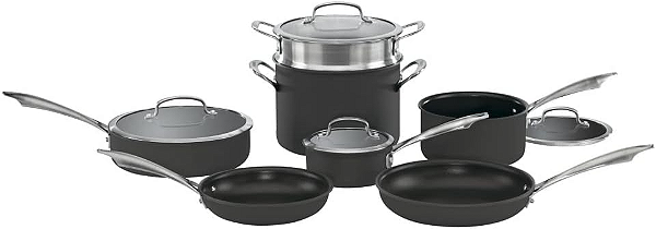Conjunto Panelas Cuisinart  Anodizada 11 Peças Preto Dsa-11