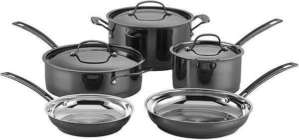 Conjunto De Panelas Cuisinart Aço Inox Mica Shine 8p Mss-8