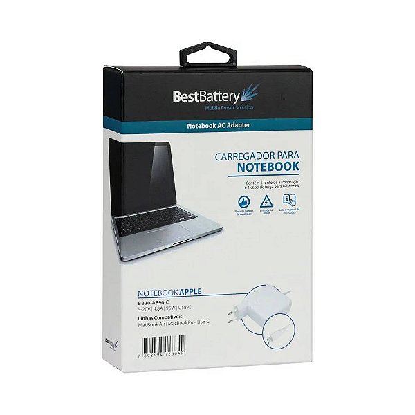 Fonte Carregador para Macbook BB20-AP96-C - 96 Watts