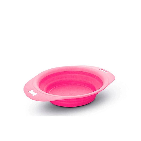 Comedouro de Silicone Retrátil Rosa 300 ml