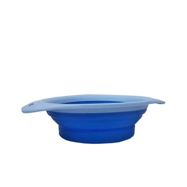 Comedouro de Silicone Retrátil Azul 300 ml