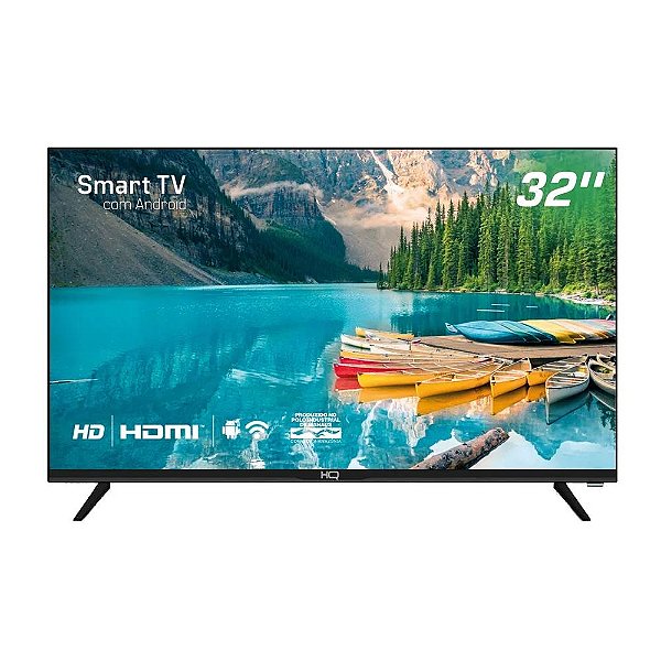 Smart TV LCD LED 32" HQ HQS32NKHM HD 3 HDMI, 2 USB, Preto