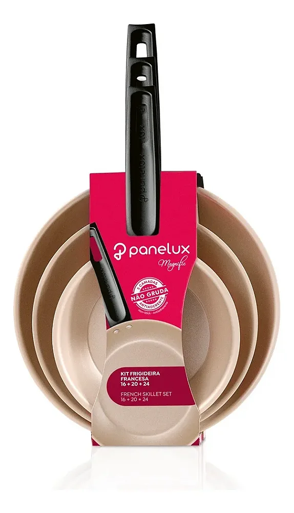 Kit Frigideira Francesa Antiaderente Panelux Cereja