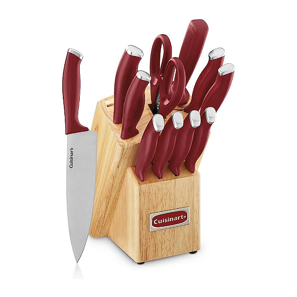 Conjunto Bloco De Facas Cuisinart Color Pro Vermelho 12 Peças - C77SSR-12P