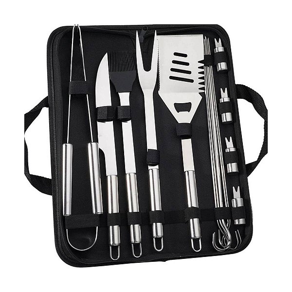 Kit Churrasco Inox Premium 16Pcs com Estojo Bel