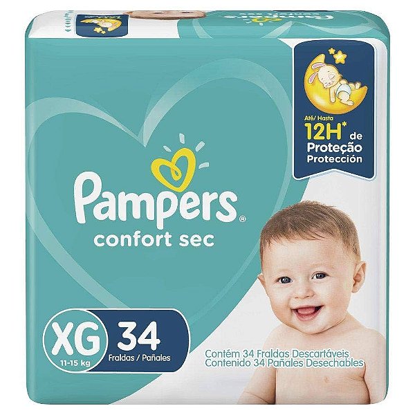 Pampers Confort Sec XG – 34 Fraldas