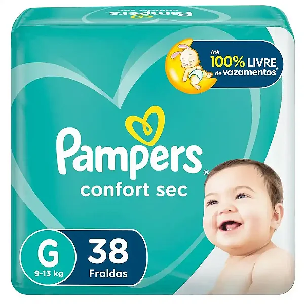 Pampers Confort Sec G – 38 Fraldas