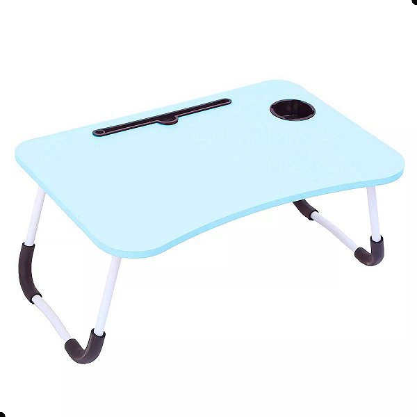 Mesa Dobrável  Mdf Articulada Notebook Portátil Azul