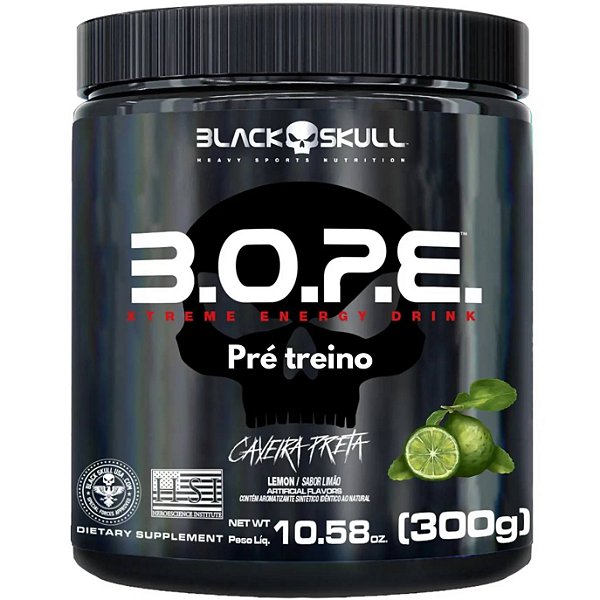 Pré Treino BOPE Black Skull 300g Limão